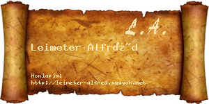 Leimeter Alfréd névjegykártya